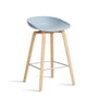 Hay - About A Stool AAS 32 H 75 cm, Eiche geseift / Edelstahl / slate blue 2.0 (Filzgleiter)