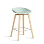 Hay - About A Stool AAS 32 H 75 cm, Eiche geseift / Edelstahl / dusty mint 2.0 (Filzgleiter)