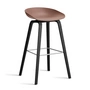 HAY - About A Stool AAS 32 H 85 cm, Eiche schwarz lackiert / Edelstahl / soft brick 2.0 (Kunststoffgleiter)