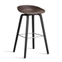 HAY - About A Stool AAS 32 H 85 cm, Eiche schwarz lackiert / Edelstahl / raisin 2.0 (Kunststoffgleiter)