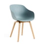 Hay - About A Chair AAC 222, Eiche lackiert / dusty blue 2.0 (Filzgleiter)