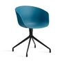 HAY - About A Chair AAC 20, schwarz / azure blue 2.0 (Filzgleiter)