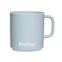 Design Letters - VIP Favourite Porzellan Becher mit Henkel, Brother / light blue