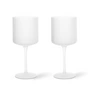 Ferm Living - Ripple Rotweinglas, frosted (2er-Set)