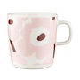 Marimekko - Oiva Unikko Becher mit Henkel, 400 ml, weiß / light pink / chestnut 