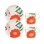 Marimekko - Oiva Puutarhakutsut Frühstücks-Set, weiß / grün / orange (4-tlg)