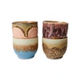 Hkliving - 70's Café Becher rund 195 ml, lagoon (4er-Set)
