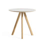 HAY - Copenhague CPH20 2.0 Beistelltisch Ø 50 cm, Eiche lackiert / Linoleum off-white 