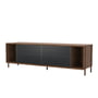 Hartô - Gabin Sideboard 162 x 49 cm, Walnuss natur / schiefergrau