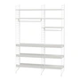 String - Aufbewahrungskombination, 140 x 200 x 30 cm, weiß / weiß