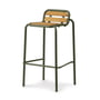 Normann Copenhagen - Vig Outdoor Barstuhl, H 75 cm, Robinie natur / dunkelgrün