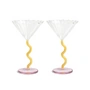 &klevering - Coupe Curve Cocktailglas, caramel (2er-Set)