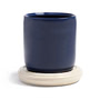 &klevering - Churros Blumentopf, Ø 24,5 x 25 cm, blau / weiß