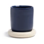 &klevering - Churros Blumentopf, Ø 24,5 x 25 cm, blau / weiß