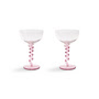 &klevering - Coupe Spiral Champagnerglas, 0,2 L, pink (2er-Set)