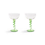 &klevering - Coupe Spiral Champagnerglas, 0,2 L, grün (2er-Set)