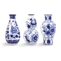 &klevering - Dutch Delight Vase 15 x Ø 7.5 cm, blau / weiß (3er-Set)