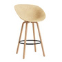 Normann Copenhagen - Mat Barstuhl mit Armlehnen 75 cm, hemp / schwarz