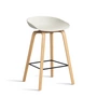 HAY - About A Stool AAS 32 H 75 cm, Eiche lackiert / Stahl schwarz / melange creme 2.0 (Kunststoffgleiter)