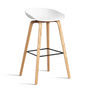 Kopie - HAY - About A Stool AAS 32 H 85 cm, Eiche lackiert / schwarz / white 2.0 (Kunststoffgleiter)