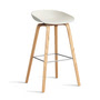 HAY - About A Stool AAS 32 H 85 cm, Eiche lackiert / Edelstahl / melange cream 2.0 (Kunststoffgleiter)