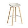 HAY - About A Stool AAS 32 H 85 cm, Eiche lackiert / Edelstahl / melange cream 2.0 (Kunststoffgleiter)