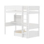 Flexa - White Hochbett inkl. Schreibtisch, H 184 cm, weiß