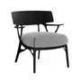 Kartell - A.I. Outdoor Lounge Chair, schwarz / weiß-schwarz (Stoff Twill)