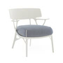 Kartell - A.I. Outdoor Lounge Chair, weiß / weiß-blau (Stoff Twill)