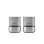 Blomus - Calma Windlicht, Ø 7 cm, smoke / Edelstahl matt (2er-Set)