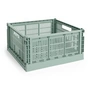HAY - Colour Crate Korb Square L, 42 x 42 cm, salbeigrün, recycled