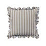 Broste Copenhagen - Ina Kissenbezug, 50 x 50 cm, dusty blue / brown kelp