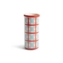 &klevering - Patch Vase, Kreuz, Ø 9 x 19 cm, hellblau / rot
