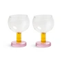 &klevering - Cantine Coupeglas, 200 ml, rosa / gelb (2er-Set)