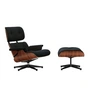 Vitra - Lounge Chair & Ottoman, schwarz / poliert, Santos Palisander, Nubia, anthrazit / schwarz (neue Maße)