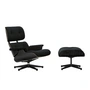 Vitra - Lounge Chair & Ottoman, schwarz, Kastanie schwarz, Nubia, anthrazit / schwarz (neue Maße)