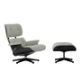 Vitra - Lounge Chair & Ottoman, schwarz, Kastanie schwarz, Nubia, salt'n pepper (neue Maße)