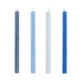 HAY - Square Stabkerzen H 24 cm, blue / bordeaux (4er-Set)