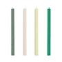 HAY - Square Stabkerzen H 24 cm, green / bordeaux (4er-Set)