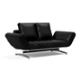 Innovation Living - Ghia Schlafsofa, 2-Sitzer, chrom / schwarz (Mix 550 Faunal)
