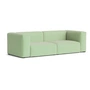 HAY - Mags Soft Sofa 2,5-Sitzer, Kombination 1, grün-weiß (Tartaglia 989) / Nähte: beige (Filzgleiter)