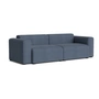 HAY - Mags Sofa 2,5-Sitzer mit niedriger Armlehne, Kombination 1, blue grey (Turf) (Filzgleiter)