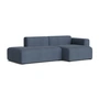 HAY - Mags Sofa 2,5 Sitzer mit niedriger Armlehne rechts, Kombination 3, blue grey (Turf) (Filzgleiter)