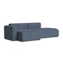 HAY - Mags Sofa 2,5 Sitzer mit niedriger Armlehne links, Kombination 3, blue grey (Turf) (Filzgleiter)