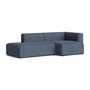 HAY - Mags Sofa 2,5 Sitzer, Kombination 3, Armlehne rechts / blue grey (Turf) (Filzgleiter)