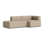 HAY - Mags Sofa 2,5 Sitzer, Kombination 3, Armlehne rechts / warm grey (Maglia) (Filzgleiter)