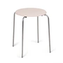 Frama - Petit Rond Hocker, Edelstahl gebürstet / Leder natural