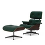 Vitra - Lounge Chair & Ottoman, schwarz, Nussbaum dunkel, Calma, 11 pine (neue Maße)