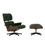 Vitra - Lounge Chair & Ottoman, schwarz, Nussbaum dunkel, Calma, 11 pine (neue Maße)