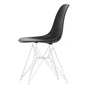 Vitra - Eames Plastic Side Chair DSR RE, weiß / tiefschwarz (Filzgleiter weiß)